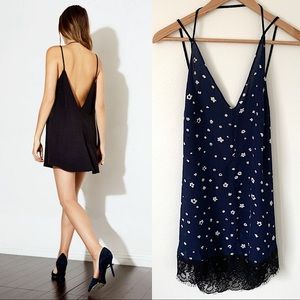 Reformation Viper Slip Dress Navy Floral